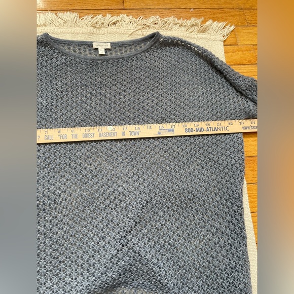 Garnet Hill Featherweight Cashmere Cropped Boxy Sweater XS Relaxed Fit Blue - Picture 7 of 8